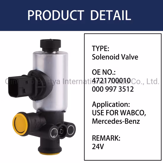 Solenoid Valve/Unloader Valve/Relay Valve/Hand Brake Valve/Foot Brake Valve/Release Valve/Control Valve/Leveling/Ecas Valve